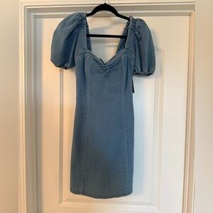 Forever 21 Blue Puff Sleeve Mini Dress